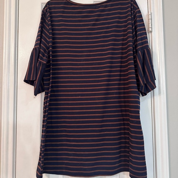 Tickled Teal Navy and Brown Striped Top - Picture 4 of 4